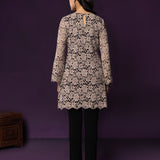 Iriya Black Embellished Net Straight Kurti