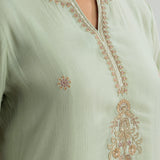 Aafiya Mint Green Embroidered Suit Set