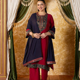 Samaira Vermillion Maroon Embroidered Suit Set