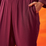 Charita Fuchsia Zari-Embroidered Kurta Set