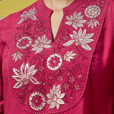 Aiyana Blood Red Foil Embroidered Co-ord Set
