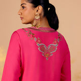 Anaya Barbie Fuchsia Embroidered Kurta Set
