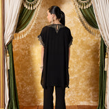 Vanya Metallic Black Embroidered Co-ord Set