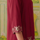 Nooraya Deep Red Embroidered Co-ord Set
