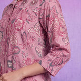 Viscose Rayon Pink Floral Print Kurti