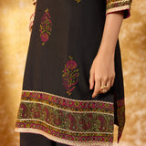 Mrinal Slate Black Printed Suit Set