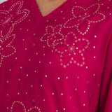 Meher Raspberry Fuchsia Embroidered A-Line Kurta Set