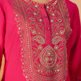 Riva Raspberry Fuchsia Embroidered Suit Set