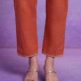Amaira Orange Embroidered Kurta Set