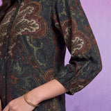 Poly Viscose Blue Abstract Print Shirt