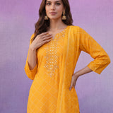 Yellow Bandhani Printed Suit Set