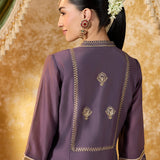 Lavanya Sunset Purple Embroidered Suit Set