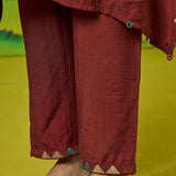 Myra Rust Applique Embroidered Kurta Set