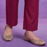 Fuchsia Nylon Viscose Zari Dori Embroidered Co-ord Set