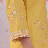 Noor Electric Yellow Aari Embroidered Suit Set