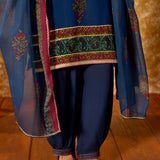 Mrinal Bright Blue Printed Suit Set