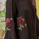 Eshira Walnut Brown Embroidered Co-ord Set