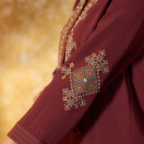 Riddhima Deep Maroon Embroidered Co-ord Set