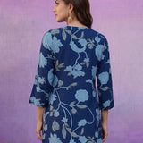Royal Blue All Over Printed Cotton Kurta