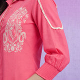 Kiara Neon Peach Textured Co-ord Set