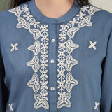 Viscose Rayon Embroidered Top and Trouser Co-Ord Set