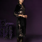 Avira Black Zari Embroidered Velvet Co-ord Set