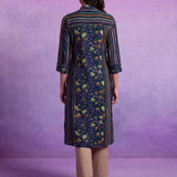 Ira Navy Blue Printed Kurta