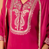 Saanvi Antique Pink Embroidered Sharara Set