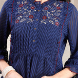 Ethnic Threadwork A-Line Georgette Kurti