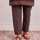 Inaya Penny Brown Embroidered Kurta Set