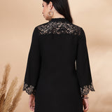 Solid Embroidered Straight Tunic Shirt