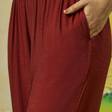 Myra Bright Rust Applique Embroidered Kurta Set
