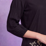 Zoya Black Embroidered Top