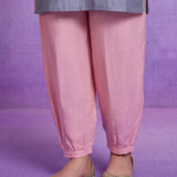Pink Terylene Straight Kurta Set with Dupatta