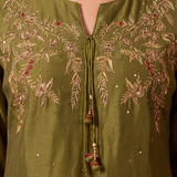 Vritika Shamrock green Embroidered Suit Set