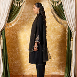 Avika Graphite Black Embroidered Suit Set