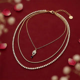 Gold Esha CZ Hamza Necklace