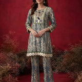 Mia Sea Green Embroidered Cotton Viscose Co ord Set for Women