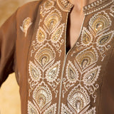 Lavanya Mud Brown Embroidered Suit Set