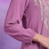 Pink Rayon Embroidered Shirt