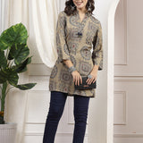 Ethnic Motif Printed Tassel Detail Kurti