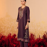 Samaira Copper Brown Embroidered Suit Set