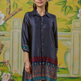 Tara Berry Navy Printed Co-ord Set