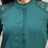 Solid Embroidered Straight Tunic Shirt
