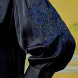 Zaria Midnight Black Embroidered Shirt