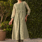 Amaya Green Printed Chanderi Suit Set with Dupatta