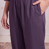 Zareen Damson Purple Embroidered Kurta Set