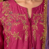 Vritika Persian Pink Embroidered Suit Set
