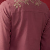 Dusky Pink Solid Cotton Straight Co-Ord Set