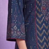 Zara Teal Blue Printed Kurta Set
